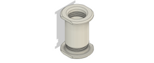 Load image into Gallery viewer, 150P02875W05375 - 1.5&quot; ID Wall Eye Wall Port 2 7/8&quot; - 5 3/8&quot; Thickness Range - White with Flats on each side of flanges