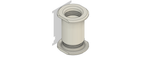 150P02875W05375 - 1.5" ID Wall Eye Wall Port 2 7/8" - 5 3/8" Thickness Range - White with Flats on each side of flanges