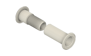 1.20" ID Extended White Wall Eye, Fits Wall Thickness from 5 1/4" - 7 1/8" thickness.